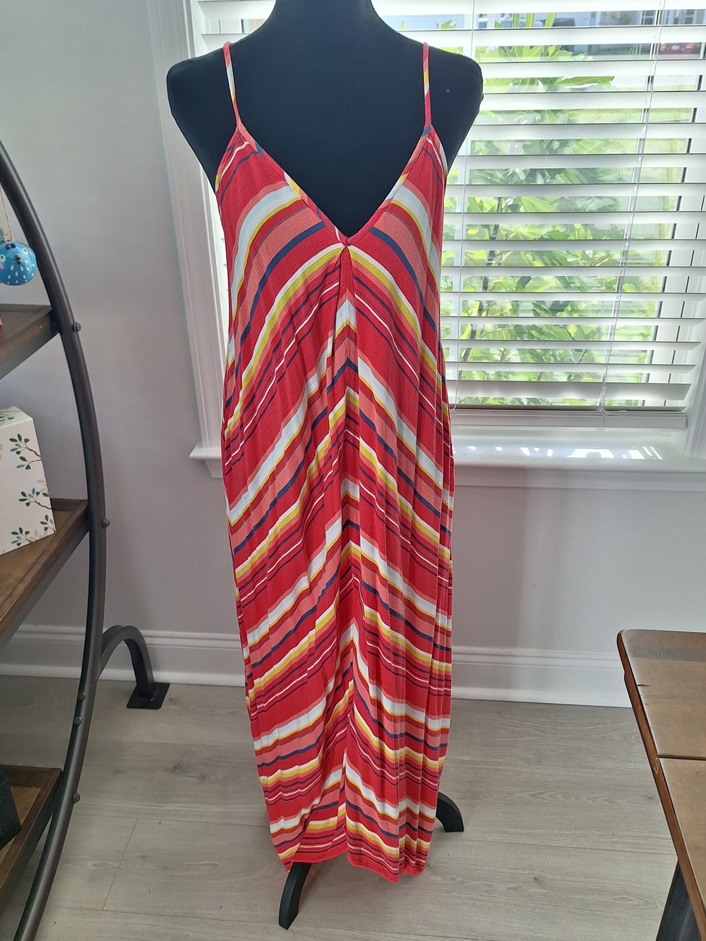 Westport Red Multi-Stripe Spaghetti Strap Maxi Dress